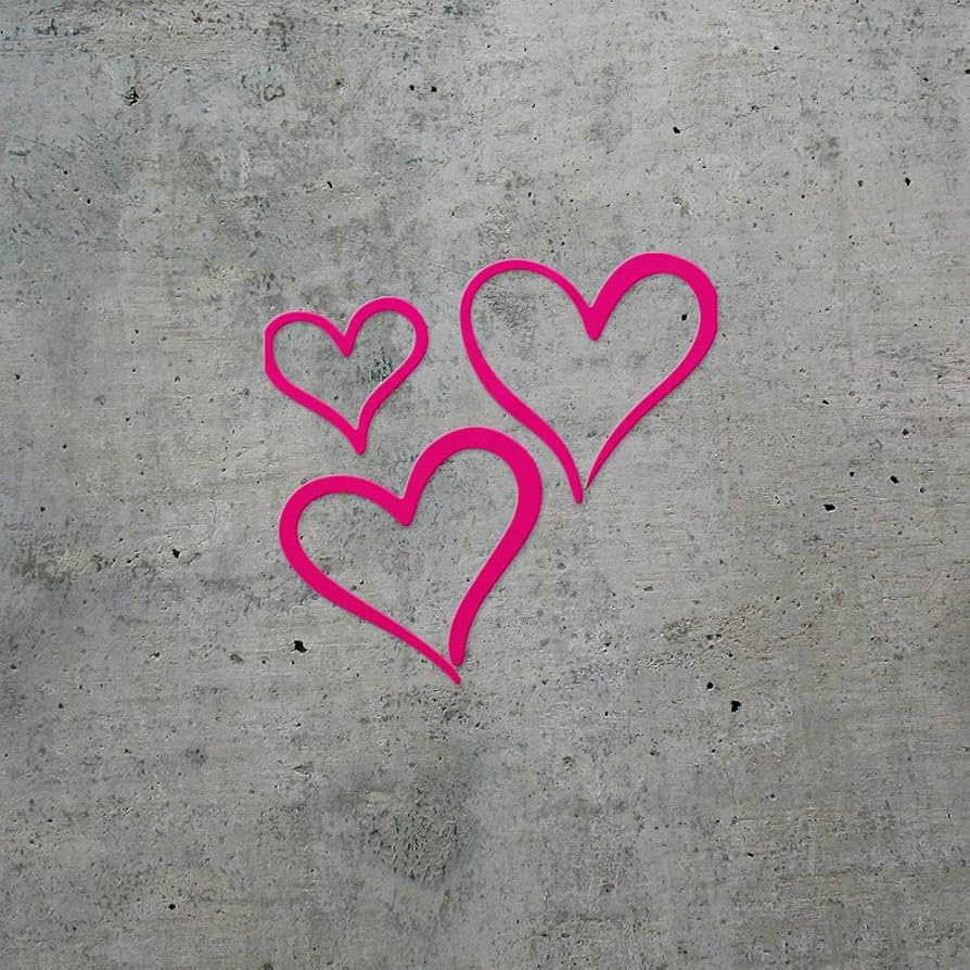 Amazon.com: Transparent Decal Stickers Of 3 Hearts